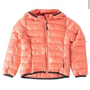 Molo Herb Fashion Coral Puffer Jacket with Detachable Hood Girls